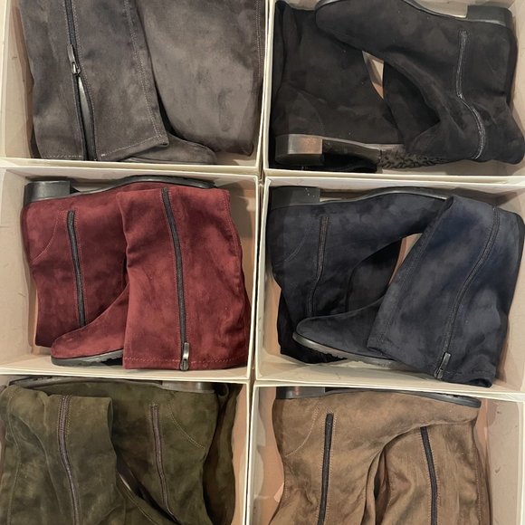 Ron White Grey Stretch Eco Suede Boot Size Euro 38/US 7.5/8 NEW - Picture 8 of 10